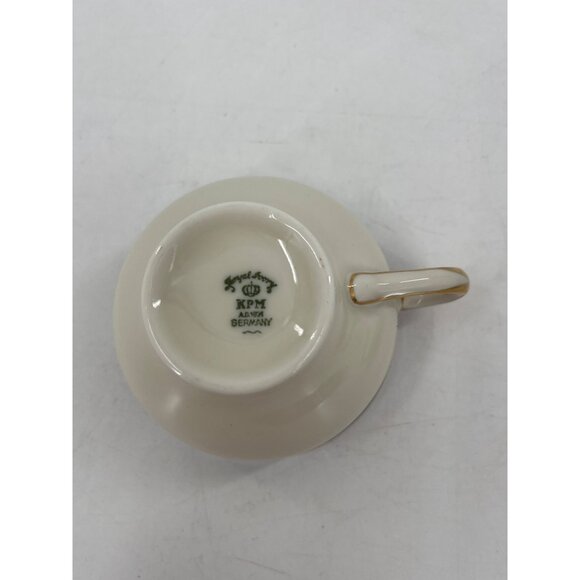 KPM Germany Blue & Gold Trimmed Porcelain Teacup & Saucer Set - Picture 3 of 10